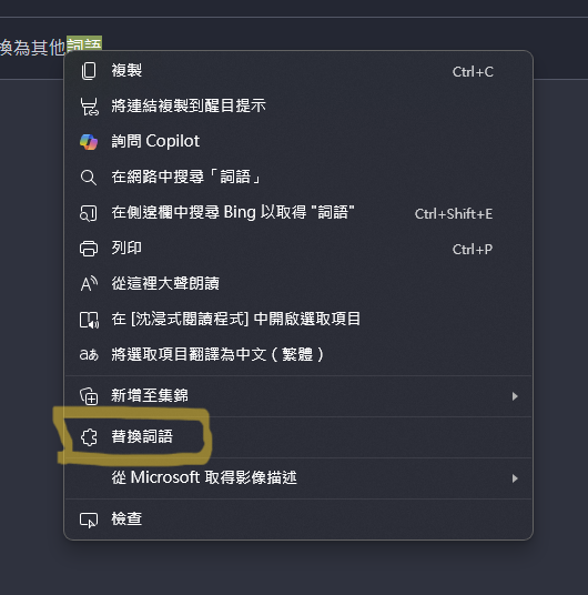 替換詞語